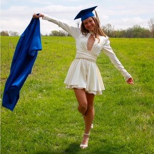 HOUSE OF CB 'Aryana' Ivory Bow Mini Dress